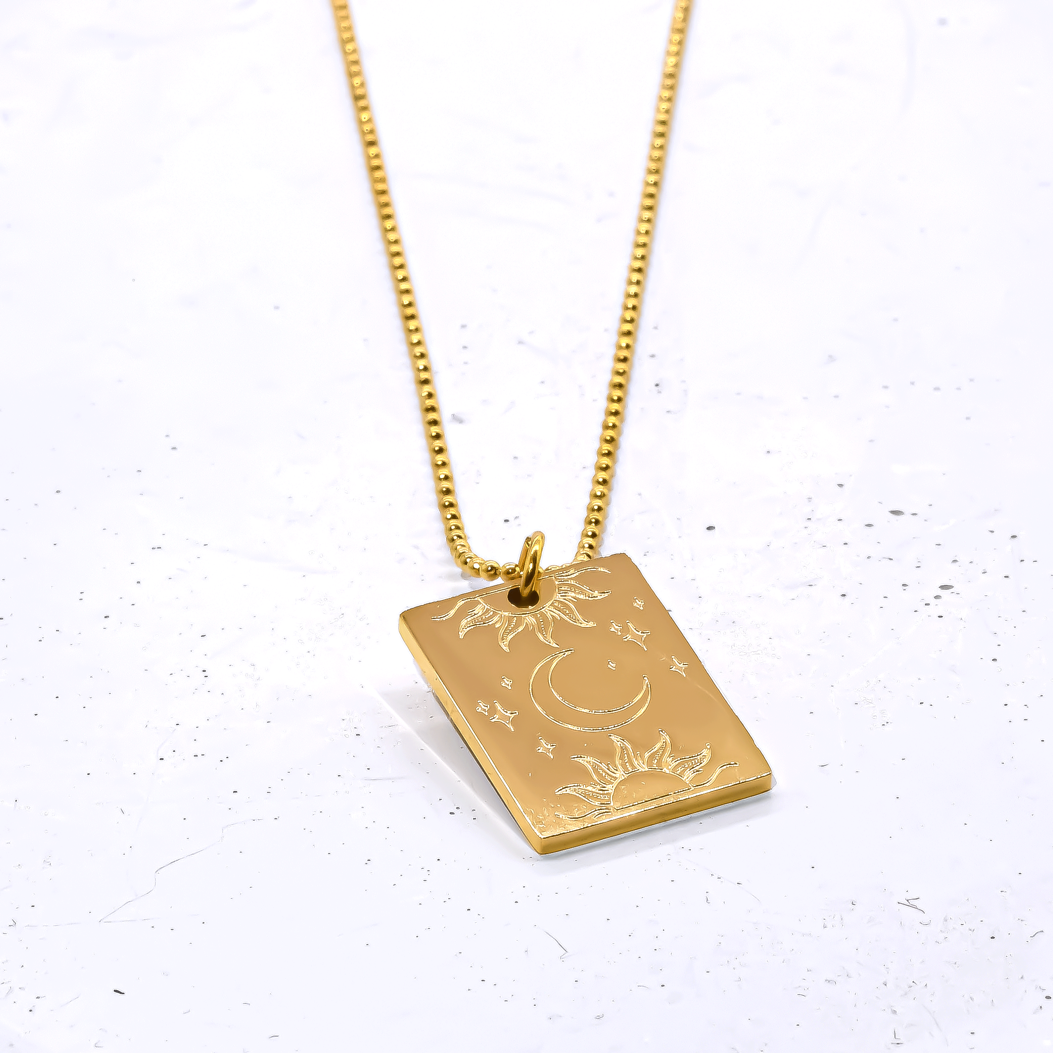 She is the Sun Moon and Stars Gold Necklace eLiasz and eLLa